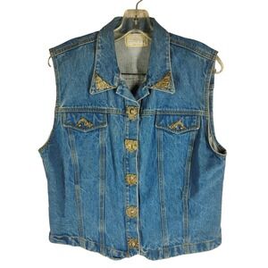 Museum Collection For Brass Menagerie SMALL Denim Blue Jean Jacket Metal Snaps